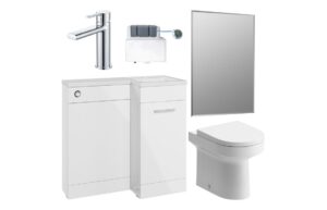 Henlow 900mm Furniture & BTW WC Pack - White Gloss (RH)