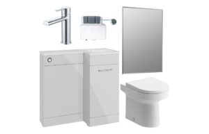 Henlow 900mm Furniture & BTW WC Pack - Grey Gloss (RH)