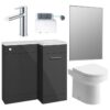 Henlow 900mm Furniture & BTW WC Pack - Anthracite Gloss (RH)