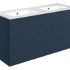 Cuffley 1210mm Wall Hung 4 Drawer Basin Unit & 0TH Basin - Matt Deep Blue
