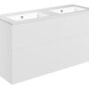 Cuffley 1210mm Wall Hung 4 Drawer Basin Unit & 0TH Basin - Matt White