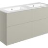 Cuffley 1210mm Wall Hung 4 Drawer Basin Unit & 0TH Basin - Matt Latte