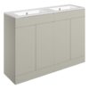 Cuffley 1210mm Floor Standing 4 Door Basin Unit & 2TH Basin - Matt Latte