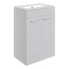 Malvern 610mm Floor Standing 2 Door Basin Unit & 0TH Thin Edge Basin - Grey Gloss