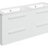 Malvern 1210mm Wall Hung 4 Drawer Basin Unit & 0TH Thin Edge Basin - White Gloss