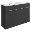 Malvern 1210mm Floor Standing 4 Door Basin Unit & 2TH Thin Edge Basin - Anthracite Gloss