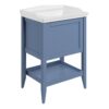 Codicote 650mm Floor Standing 1 Drawer Basin Unit w/Basin - Matt Misty Blue