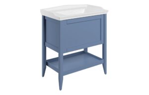 Codicote 800mm Floor Standing 1 Drawer Basin Unit w/Basin - Matt Misty Blue