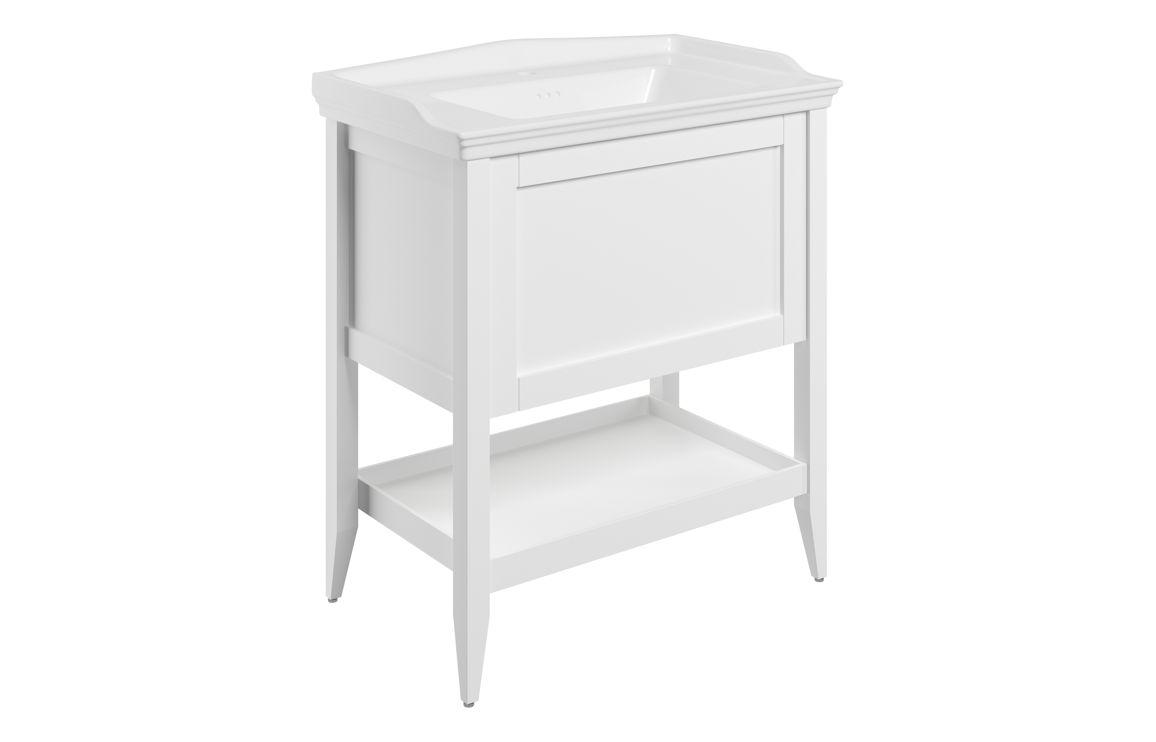 Codicote 800mm Floor Standing 1 Drawer Basin Unit w/Basin - Matt White