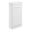 Baldock 410mm Floor Standing 1 Door Cloakroom Basin Unit w/1TH Basin - Matt White