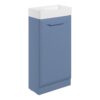 Baldock 410mm Floor Standing 1 Door Cloakroom Basin Unit w/1TH Basin - Matt Misty Blue