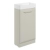 Baldock 410mm Floor Standing 1 Door Cloakroom Basin Unit w/1TH Basin - Matt Latte