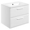 Baldock 615mm Wall Hung 2 Drawer Basin Unit w/1TH Basin - Matt White