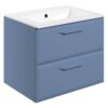 Baldock 615mm Wall Hung 2 Drawer Basin Unit w/1TH Basin - Matt Misty Blue