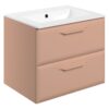 Baldock 615mm Wall Hung 2 Drawer Basin Unit w/1TH Basin - Matt Apricot