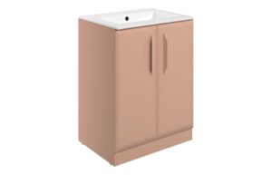 Baldock 615mm Floor Standing 2 Door Basin Unit w/1TH Basin - Matt Apricot