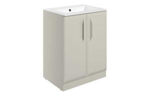 Baldock 615mm Floor Standing 2 Door Basin Unit w/1TH Basin - Matt Latte