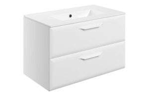 Baldock 815mm Wall Hung 2 Drawer Basin Unit w/1TH Basin - Matt White