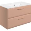 Baldock 815mm Wall Hung 2 Drawer Basin Unit w/1TH Basin - Matt Apricot