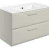 Baldock 815mm Wall Hung 2 Drawer Basin Unit w/1TH Basin - Matt Latte
