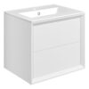 Harpenden 610mm Wall Hung 2 Drawer Basin Unit & 1TH Thin Edge Basin - Matt White