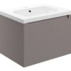 Hatfield 615mm Wall Hung 1 Drawer Basin Unit & 1TH Basin - Matt Taupe