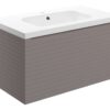 Hatfield 815mm Wall Hung 1 Drawer Basin Unit & 1TH Basin - Matt Taupe