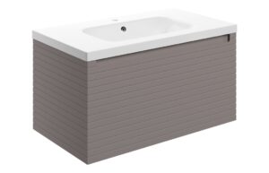 Hatfield 815mm Wall Hung 1 Drawer Basin Unit & 1TH Basin - Matt Taupe