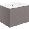 Hatfield 615mm Wall Hung 1 Drawer Basin Unit & 0TH Thin Edge Basin - Matt Taupe