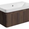 Gosmore 805mm Wall Hung 1 Drawer Basin Unit & 1TH Basin - Textured Walnut