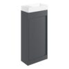 Welwyn 410mm Floor Standing Unit Inc. Basin - Matt Graphite Grey