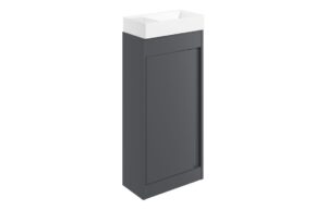 Welwyn 410mm Floor Standing Unit Inc. Basin - Matt Graphite Grey