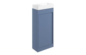 Welwyn 410mm Floor Standing Unit Inc. Basin - Matt Misty Blue