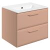 Baldock 615mm Wall Hung 2 Drawer Basin Unit w/0TH Basin - Matt Apricot