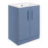 Baldock 615mm Floor Standing 2 Door Basin Unit w/0TH Basin - Matt Misty Blue