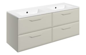 Baldock 1210mm Wall Hung 4 Drawer Basin Unit w/0TH Basin - Matt Latte