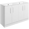 Baldock 1210mm Floor Standing 4 Door Basin Unit w/0TH Basin - Matt White