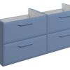 Baldock 1180mm Wall Hung 4 Drawer Basin Unit (No Top) - Matt Misty Blue