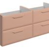 Baldock 1180mm Wall Hung 4 Drawer Basin Unit (No Top) - Matt Apricot