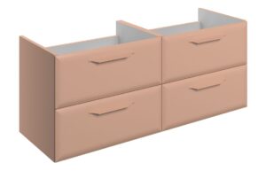 Baldock 1180mm Wall Hung 4 Drawer Basin Unit (No Top) - Matt Apricot