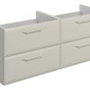 Baldock 1180mm Wall Hung 4 Drawer Basin Unit (No Top) - Matt Latte