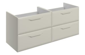Baldock 1180mm Wall Hung 4 Drawer Basin Unit (No Top) - Matt Latte
