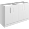 Baldock 1180mm Floor Standing 4 Door Basin Unit (No Top) - Matt White