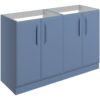 Baldock 1180mm Floor Standing 4 Door Basin Unit (No Top) - Matt Misty Blue