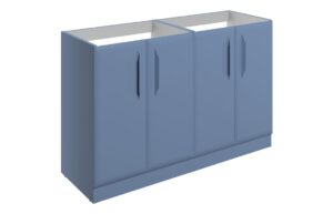 Baldock 1180mm Floor Standing 4 Door Basin Unit (No Top) - Matt Misty Blue
