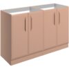 Baldock 1180mm Floor Standing 4 Door Basin Unit (No Top) - Matt Apricot