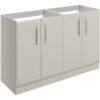 Baldock 1180mm Floor Standing 4 Door Basin Unit (No Top) - Matt Latte