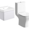 Meredith 500mm Basin Unit & Rimless Close Coupled WC Pack - Matt White