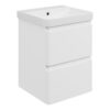Gosmore 500mm Wall Hung 2 Drawer Basin Unit & 1TH Basin - Matt White