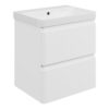 Gosmore 605mm Wall Hung 2 Drawer Basin Unit & 1TH Basin - Matt White
